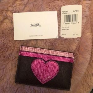 NWT coach heart card holder wallet